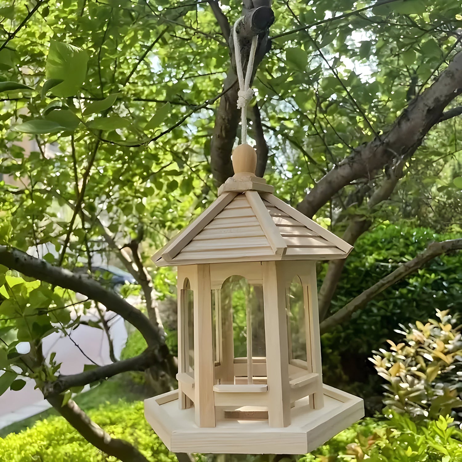 SkyPerch Bo free - Målningsbar trä hängande fågelhus