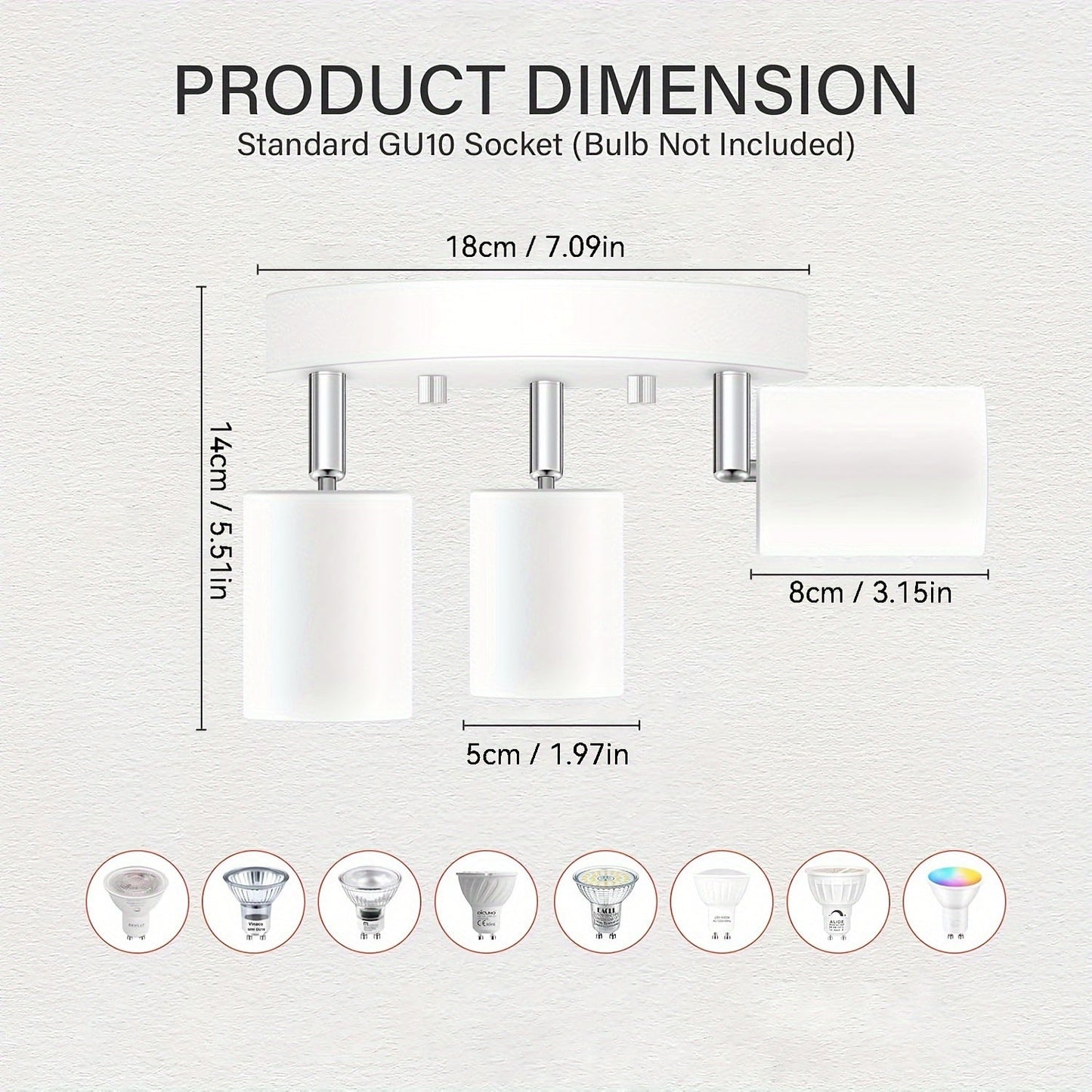 FlexiLight - 3-ljus Takspot med Vridbara Högar, GU10 Fäste