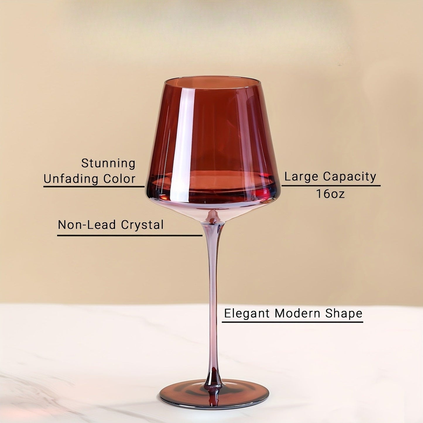 Carvallo – Set om 6 Premium Färgade Vinglas med Munblåst Kristall