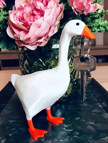 Magnetisk Gås Nyckelring Heminredning Harlekinduck Skulptur för Skrivbord