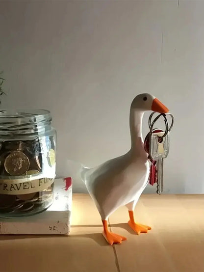 Magnetisk Gås Nyckelring Heminredning Harlekinduck Skulptur för Skrivbord