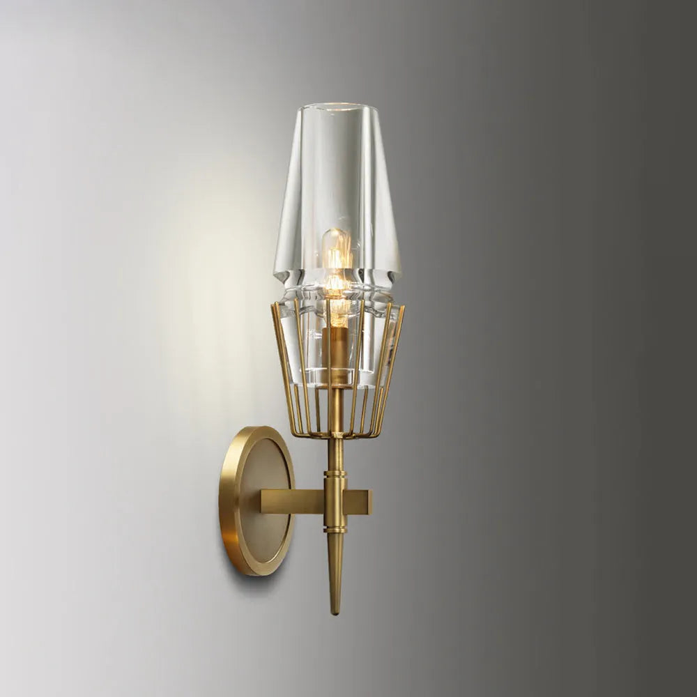 Vägglampa Modern Mässing Glas Sconce