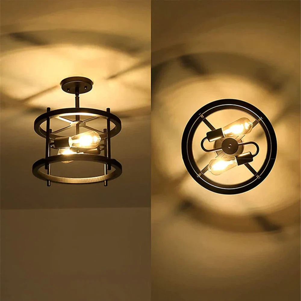 RustiGlow - Vintage trä taklampa för en mysig och tidlös atmosfär