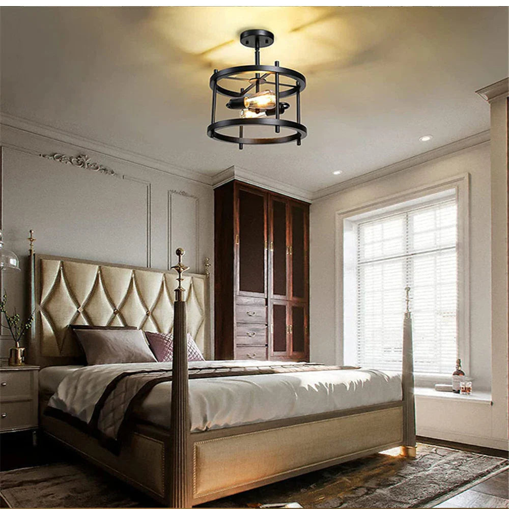 RustiGlow - Vintage trä taklampa för en mysig och tidlös atmosfär