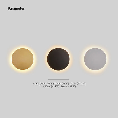 Orr Modern Rund Vägglampa - Svart/Vit/Guld, Metall, Vardagsrum