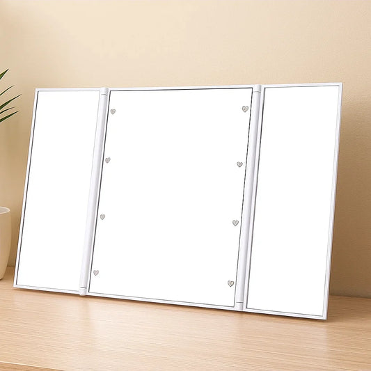 Makeup Spegel med LED-lampor och Trifold Design