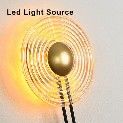 AuraLight - Modern 1-Ljus Cirkulär LED Vägglampa med Arm
