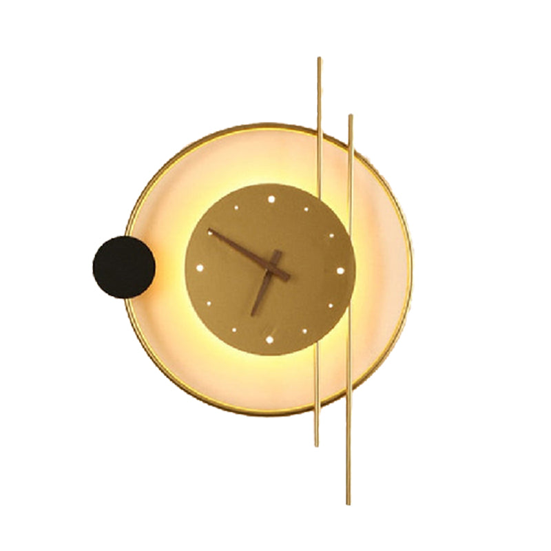 Nielsen Modern LED Vägglampa Inomhus Klocka Svart Barnrum Metall