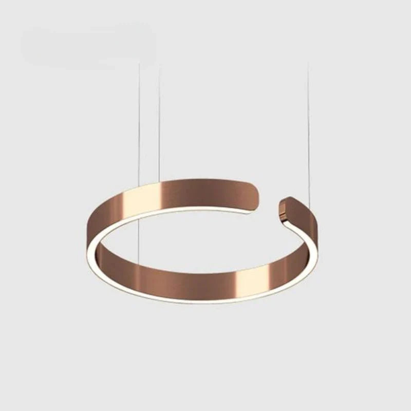 Luna LED Rund Hänglampa – Svart/Guld Metall