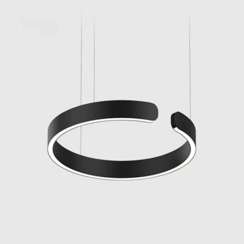 Luna LED Rund Hänglampa – Svart/Guld Metall