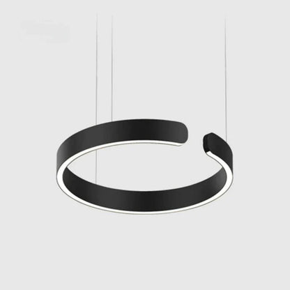 Luna LED Rund Hänglampa – Svart/Guld Metall