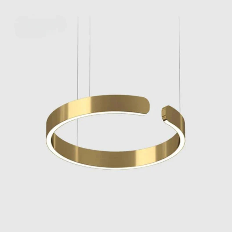 Luna LED Rund Hänglampa – Svart/Guld Metall