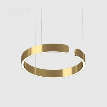 Luna LED Rund Hänglampa – Svart/Guld Metall