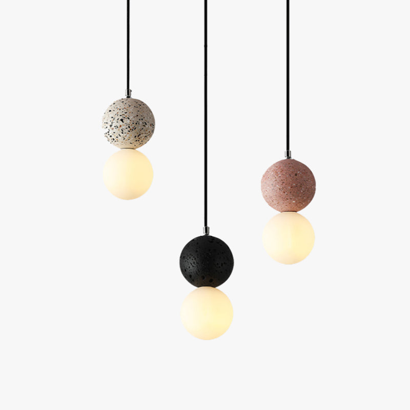 LumoSphere - Modern LED Hänglampa Svart Vit Glas
