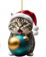 Katt Julprydnad - Söt Festlig Träd Dekoration