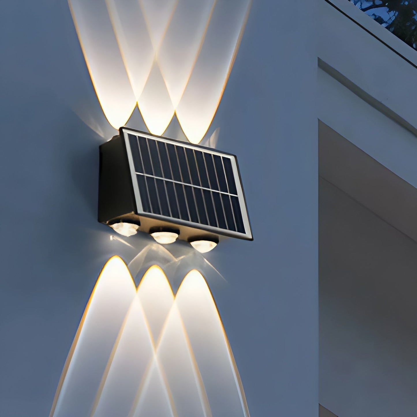 Utomhus solenergi LED vägglampa svart