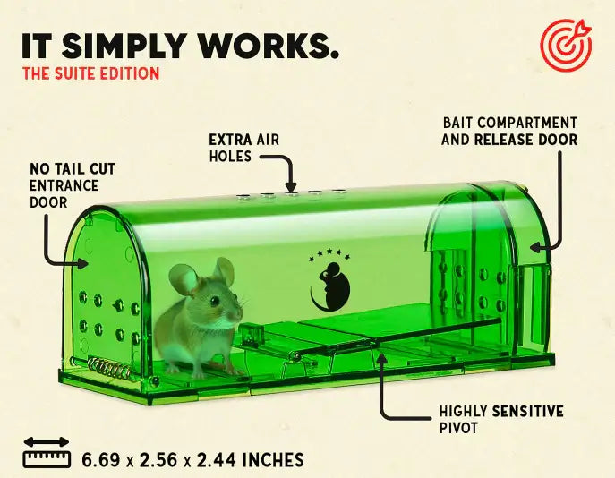 Royallure Human Musfälla 4-Pack – Ingen beröring, Barn & Husdjursäker, Enkel installation