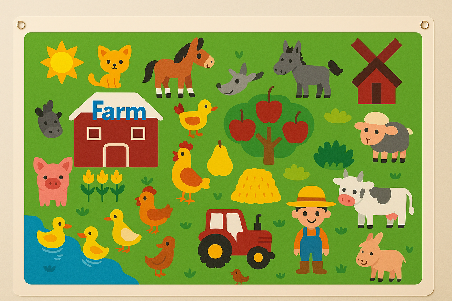 Väggkonst Filttavla Djur Lärande Leksak