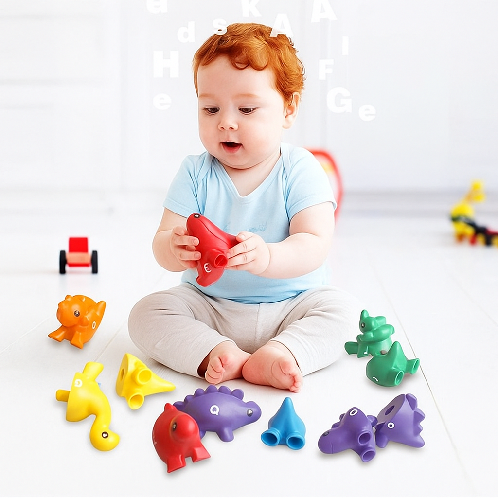 Utbildande Montessori färger dinosaurie sorteringsspel set