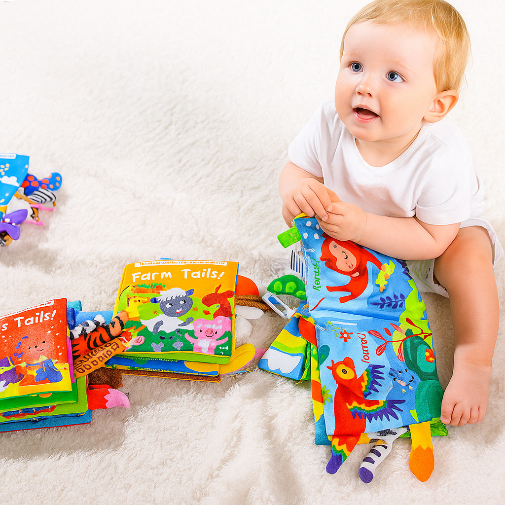 Sensorisk rynkat papper saga bok för småbarn