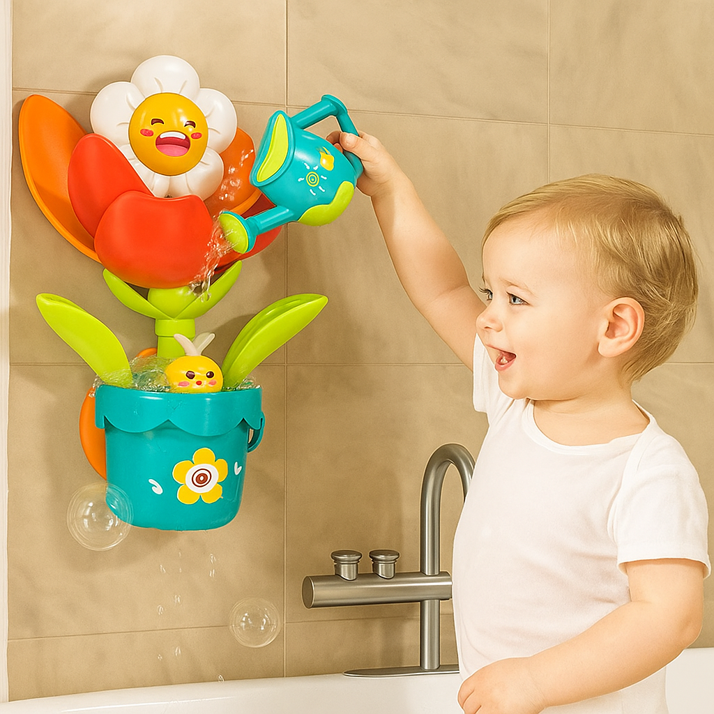 Blomsterkul Badleksak med Vattenspruta!