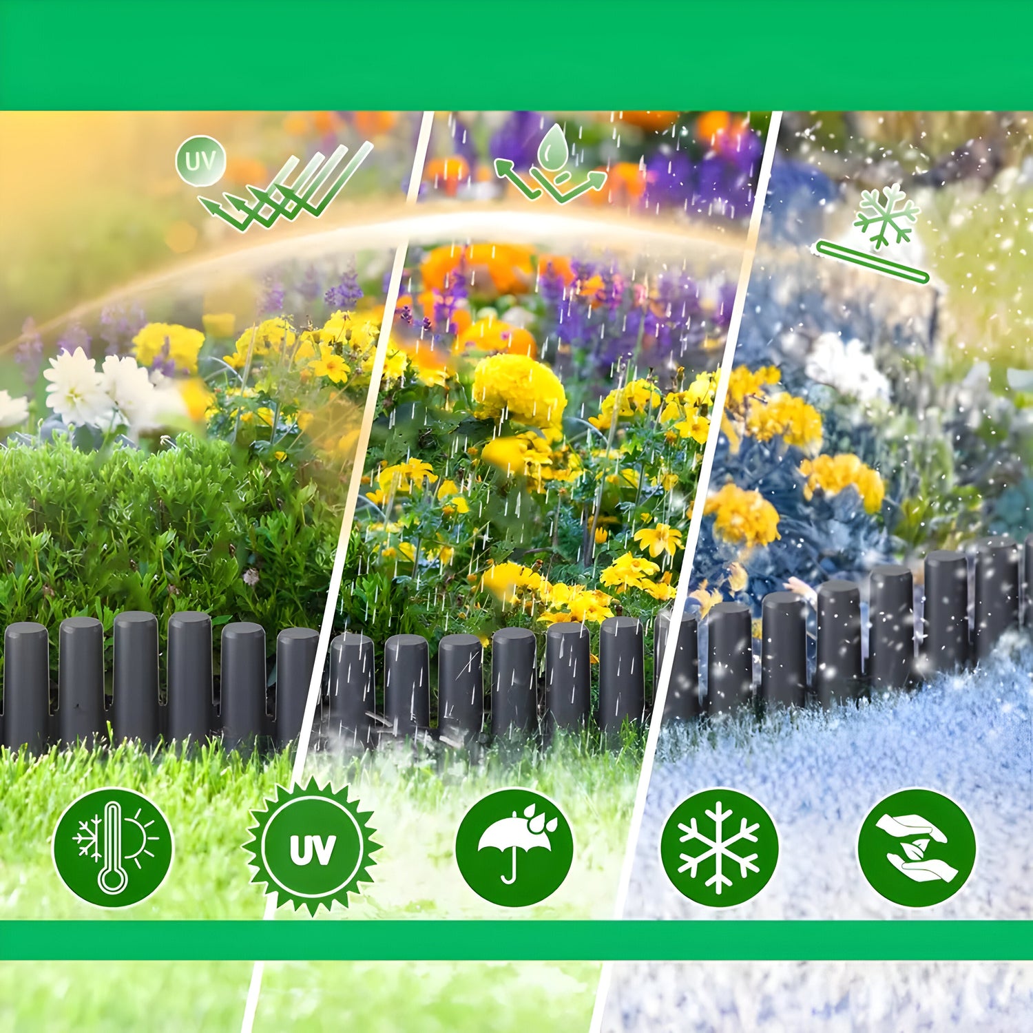 GardenEdge Pro - Dekorativ Gräskant Blomrabatt Trädgård