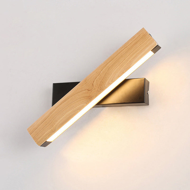 LinearLight - Modern Trä Roterbar LED Vägglampa för Sovrum