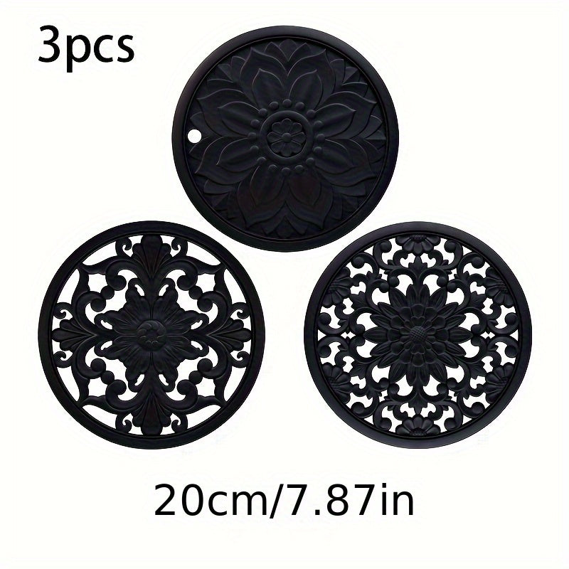 Värmebeständig silikon trivett mat set