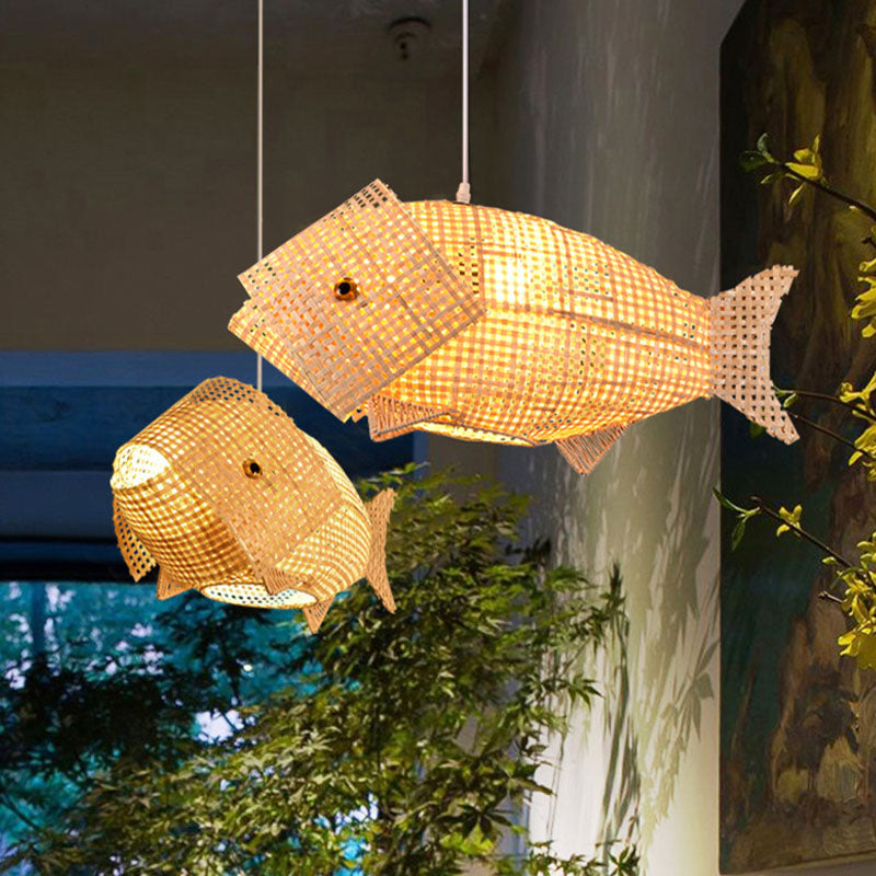 BambooFish - Hänglampa i asiatisk stil i trä