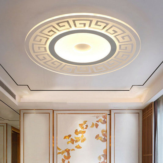 Grekisk Nyckel – Akryl LED Taklampa med Grekisk Nyckel Dekor för Sovrum