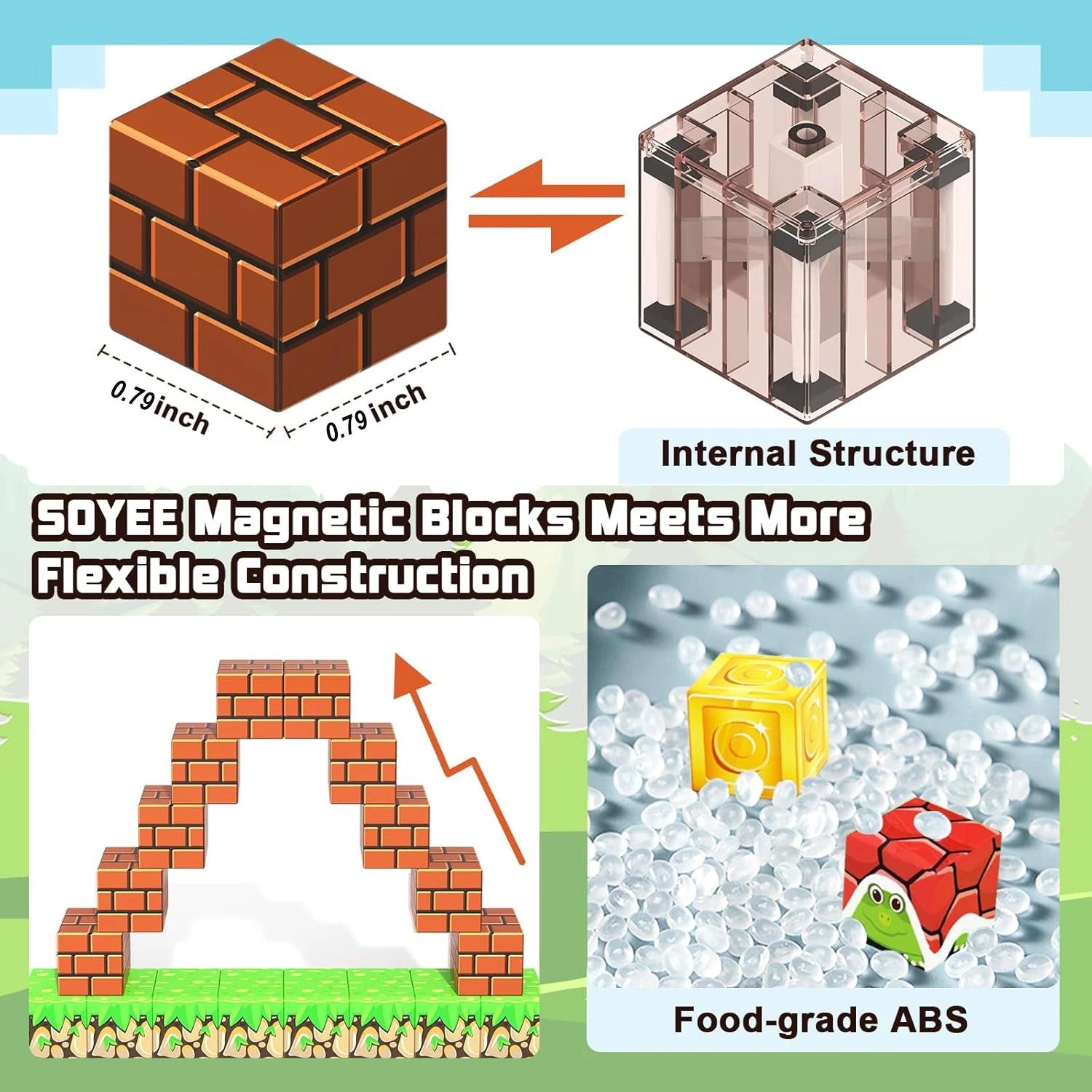 1OOPcs STEM Lärande Magnetiska Byggblock