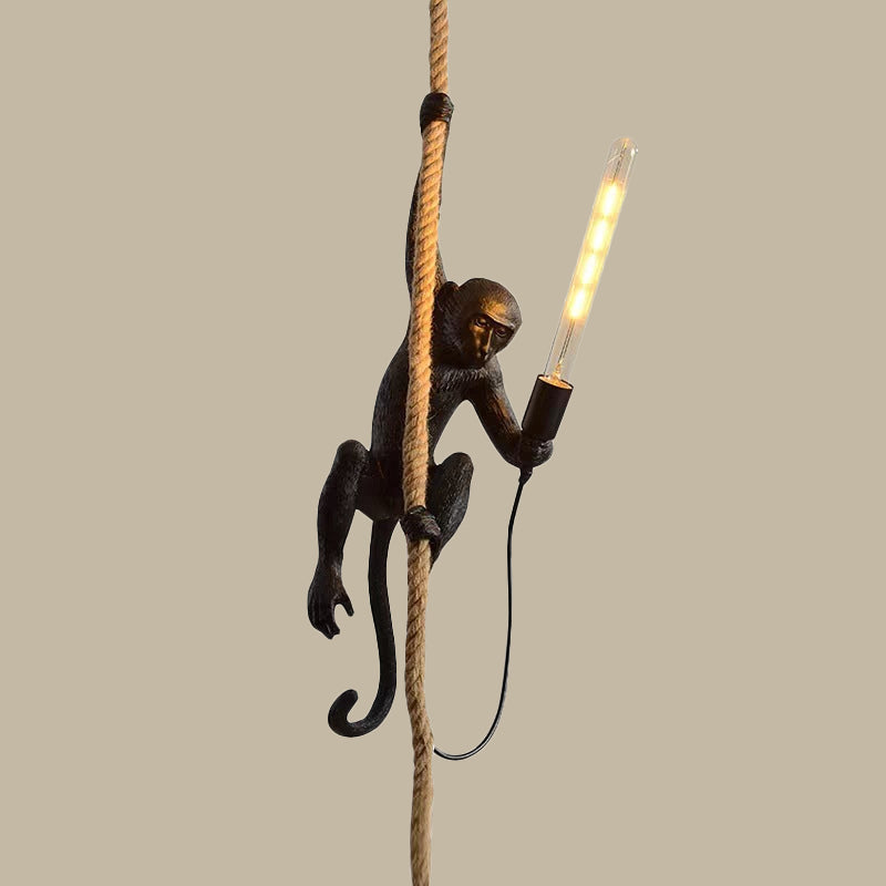 MonkeyLight – Modern Apa Taklampa med Hampasnöre för Restauranger