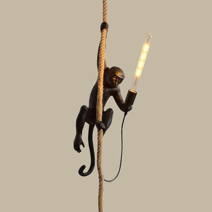 MonkeyLight – Modern Apa Taklampa med Hampasnöre för Restauranger