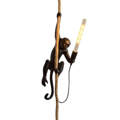 MonkeyLight – Modern Apa Taklampa med Hampasnöre för Restauranger