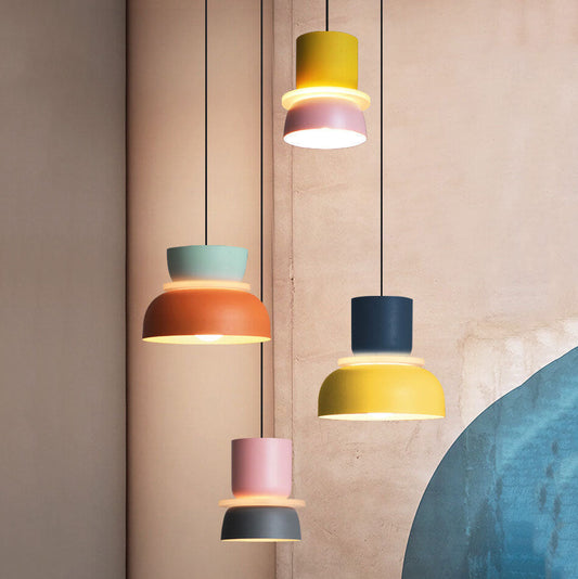 Nordisk Färgglad Macaron 1-Ljus LED-Pendlampa