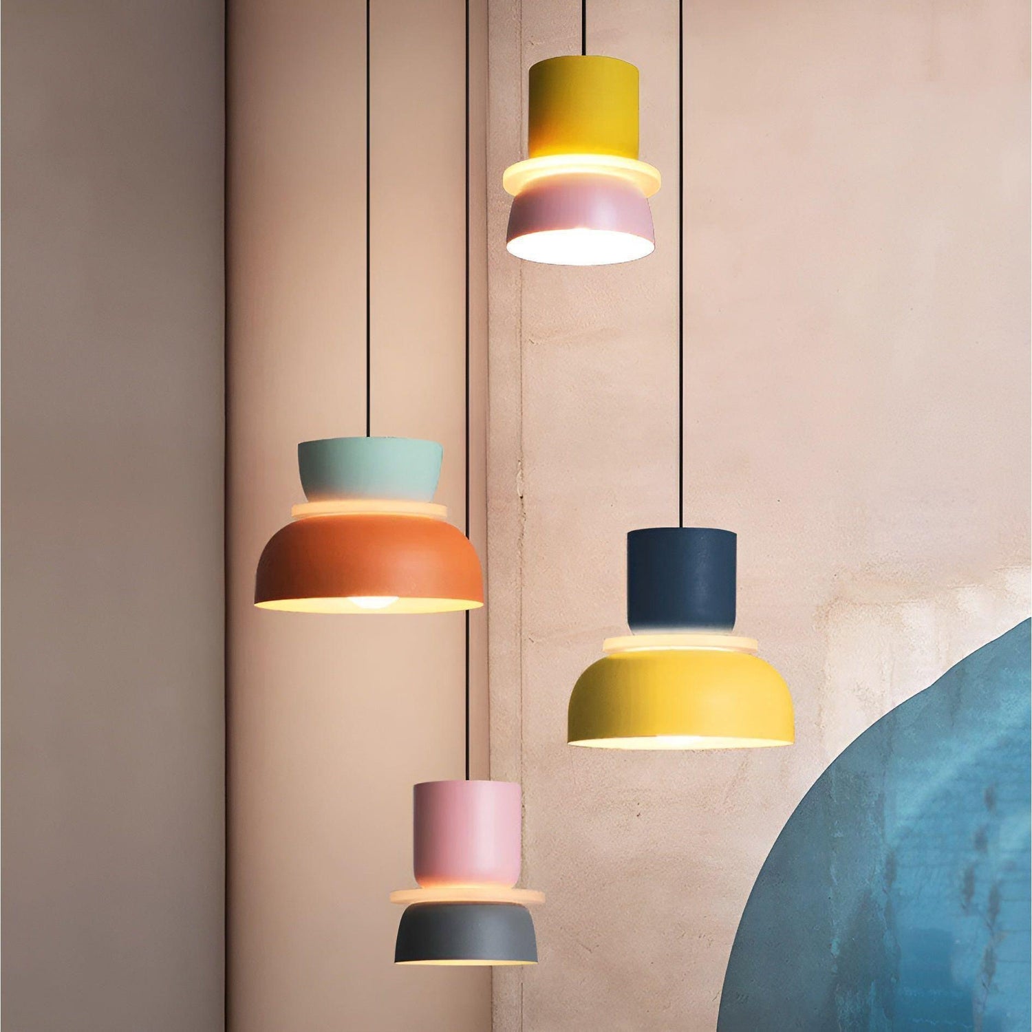 LED-hängande lampan i macaronstil – Dekorativ taklampa för ditt hem