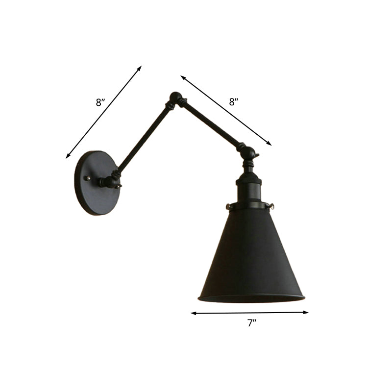 IndustrialFarm - Bondgårdsstil Kegelvägglampa i Svart/Rost