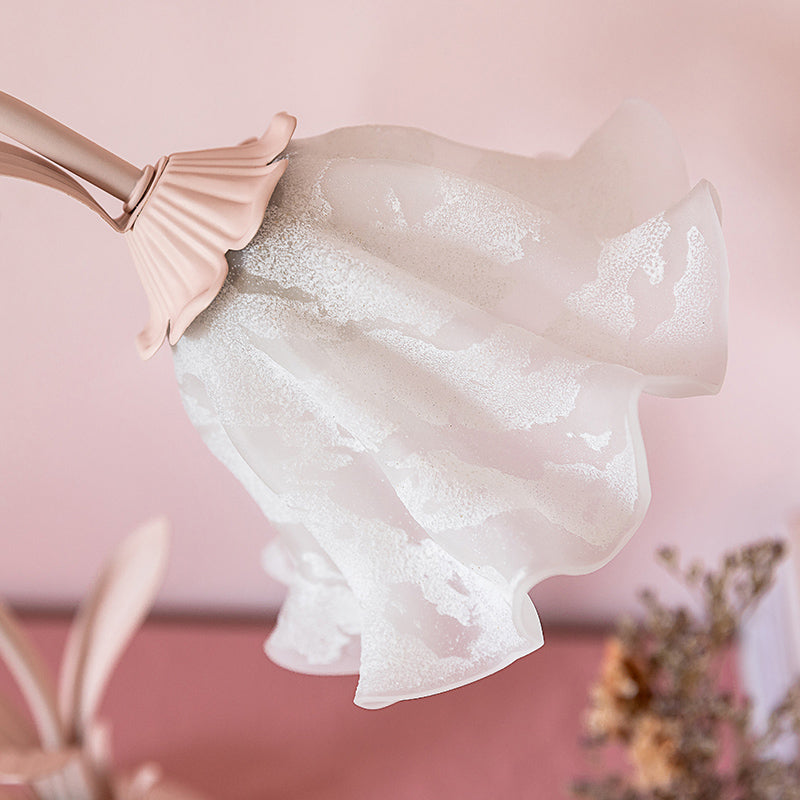 Rosa Lilja Bordslampa - Koreansk Trädgård Opalglas Stämningslampa