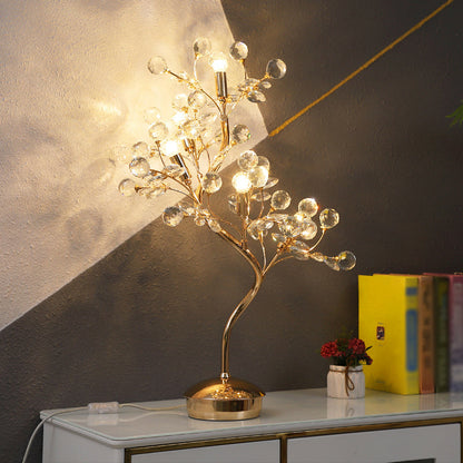 Koreansk Elegans - Bordslampa med 5 ljus och kristalldetaljer