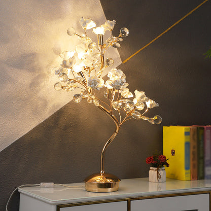 Koreansk Elegans - Bordslampa med 5 ljus och kristalldetaljer