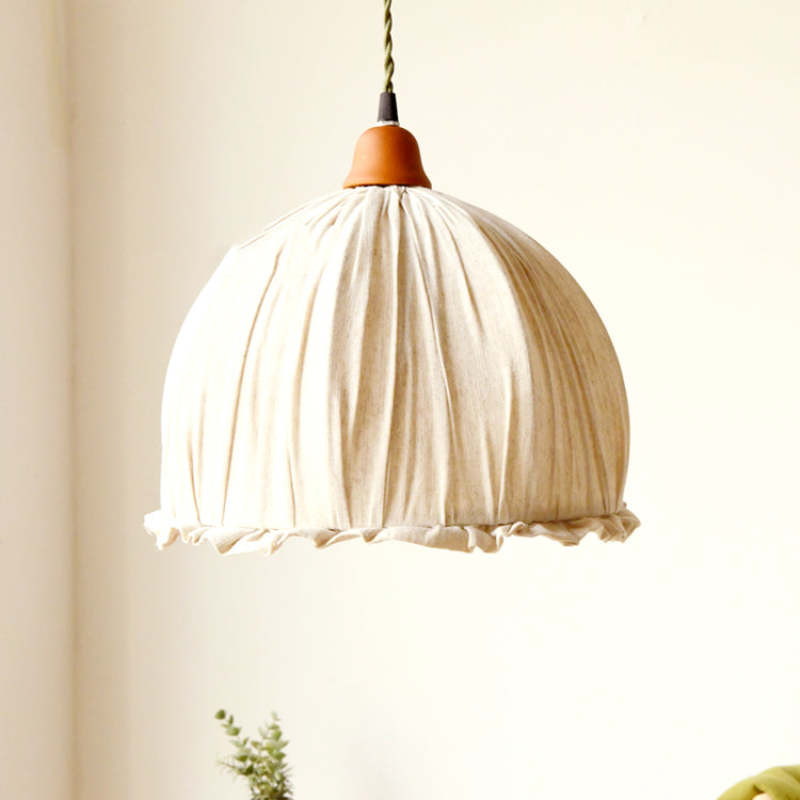 EcoLumi - Skandinavisk LED-hänglampa i beige tyg