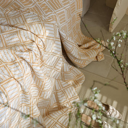 Rutig Mönster Bomulls Filt