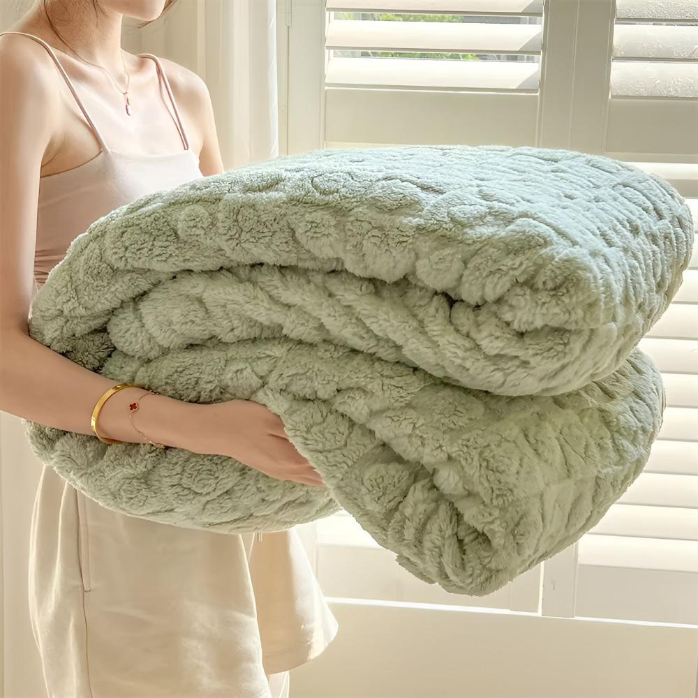Ultra-Mjuk Sherpa Fleece Filt – Moln Värme Mysigt Komfort Pläd