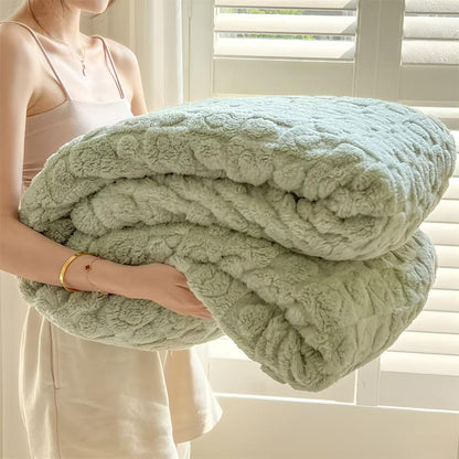 Ultra-Mjuk Sherpa Fleece Filt – Moln Värme Mysigt Komfort Pläd