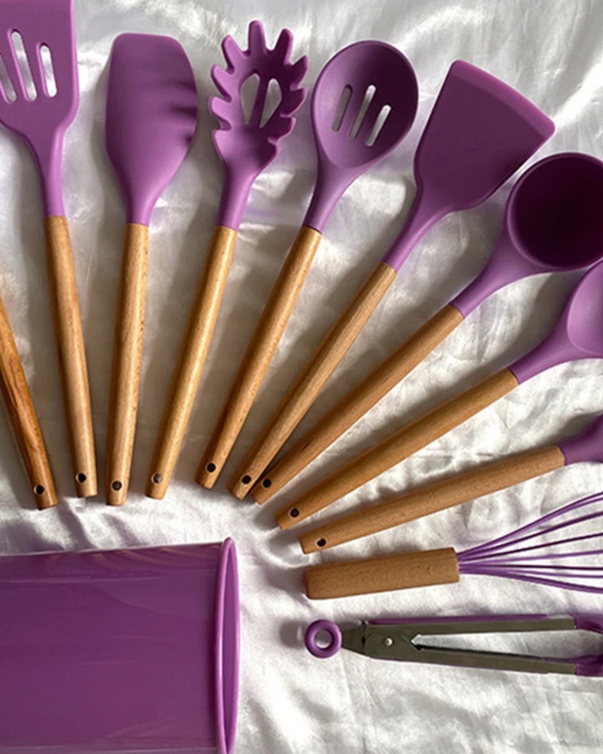 Carvallo – Miljövänligt Silikon Kökset med Bambu Handtag (12-delar)