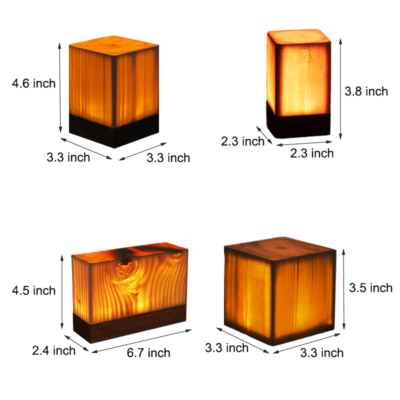 Houthart - Trådlampa med Ackumulator och Touch Control