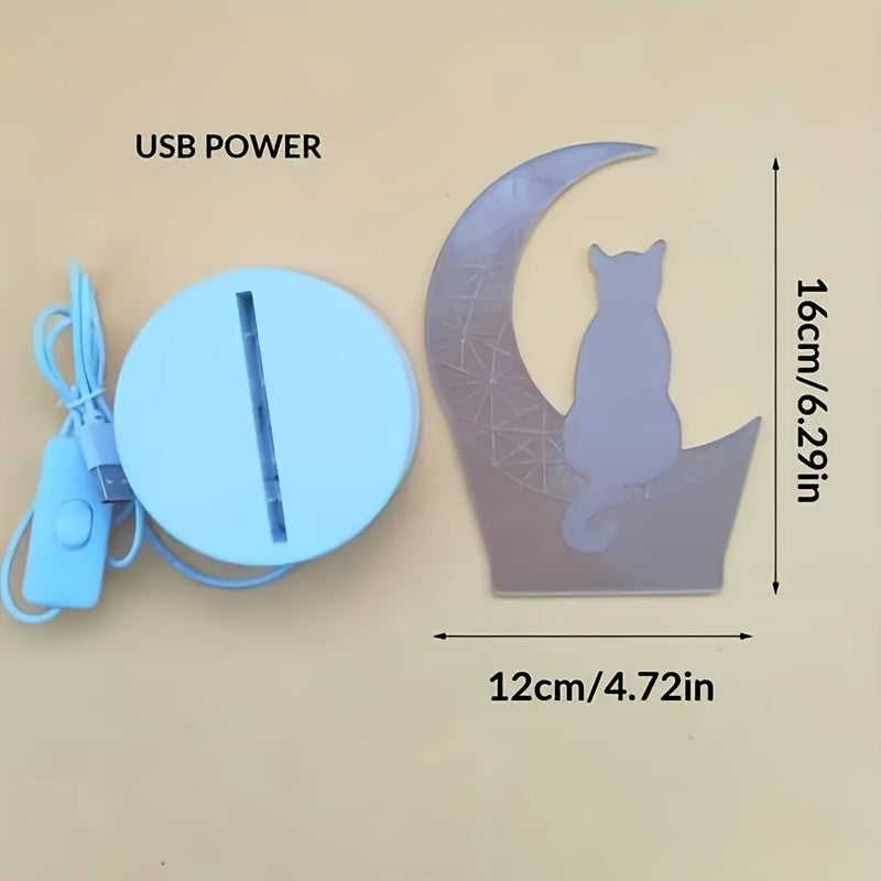 MaanLamp - 3D Katt USB Skrivbordslampa