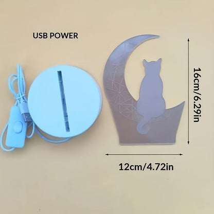 MaanLamp - 3D Katt USB Skrivbordslampa