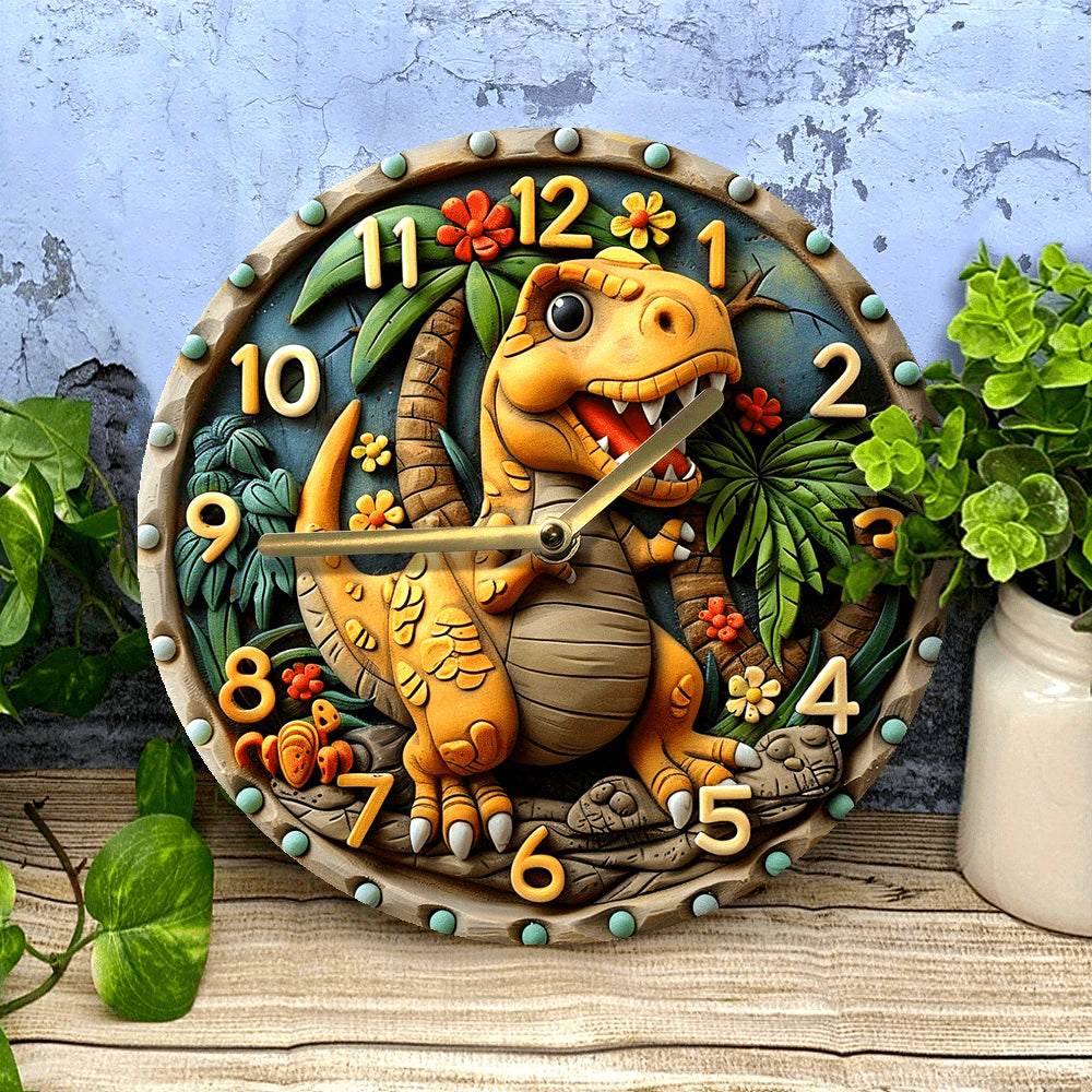 DinoTime - Lekfull Dinosaurie Väggklocka