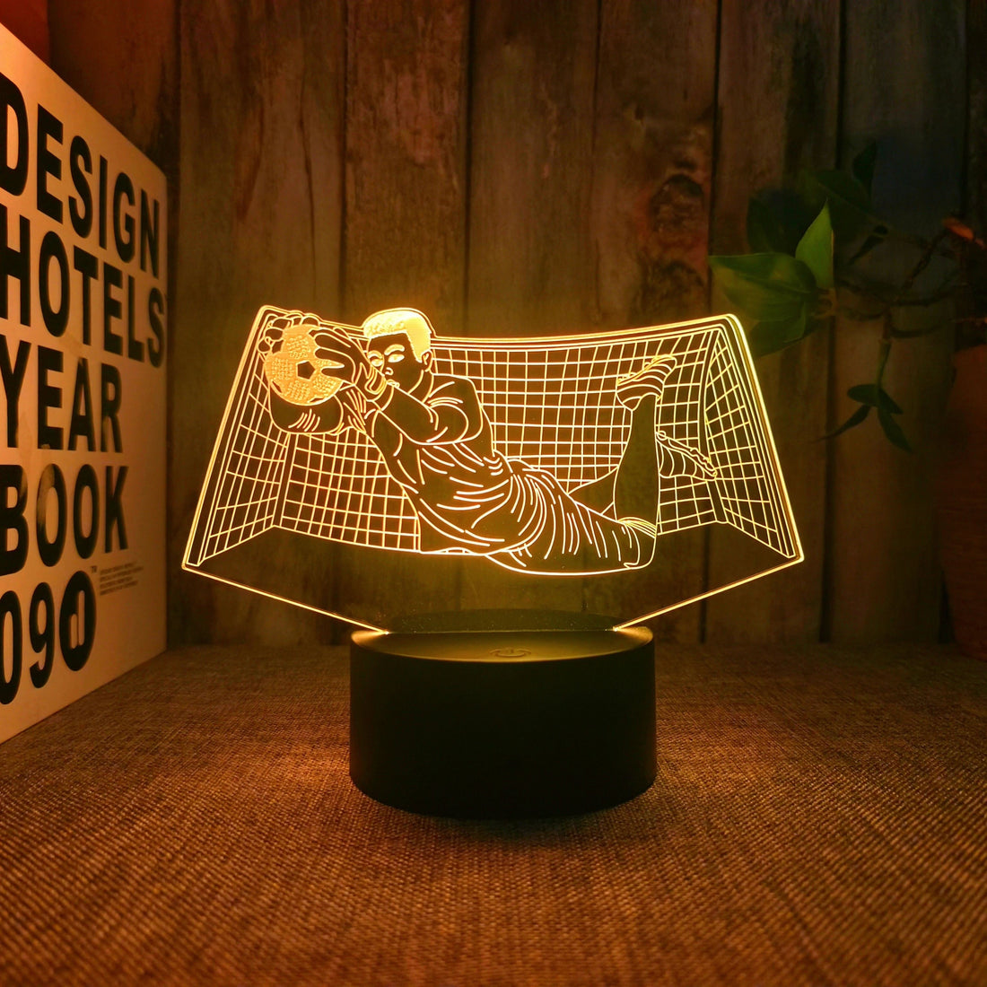 KeeperLicht - 3D Fotbollsmålvakt Nattlampa med Touch Kontrol